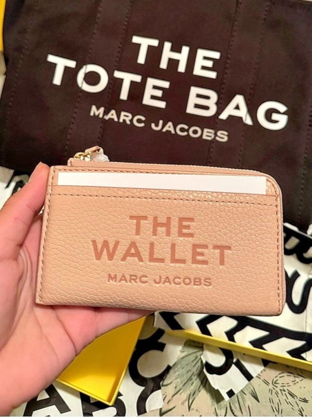 Marc Jacobs The Leather Top Zip Multi Wallet Pink & Black